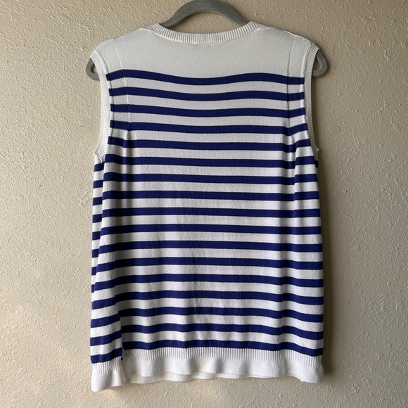 Lafayette 148 New York Lapis & white stripe tank - Picture 5 of 7